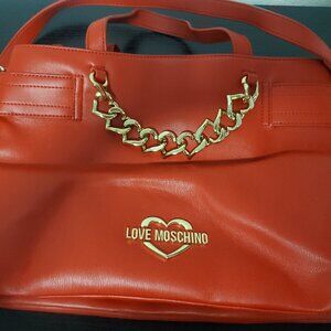 Love Moschino Red Borsa PU Rosso Satchel Bag Leather